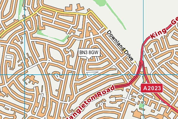 BN3 8GW map - OS VectorMap District (Ordnance Survey)