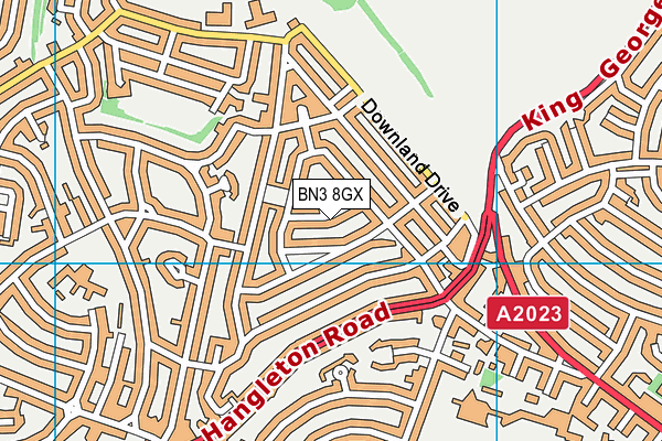 BN3 8GX map - OS VectorMap District (Ordnance Survey)
