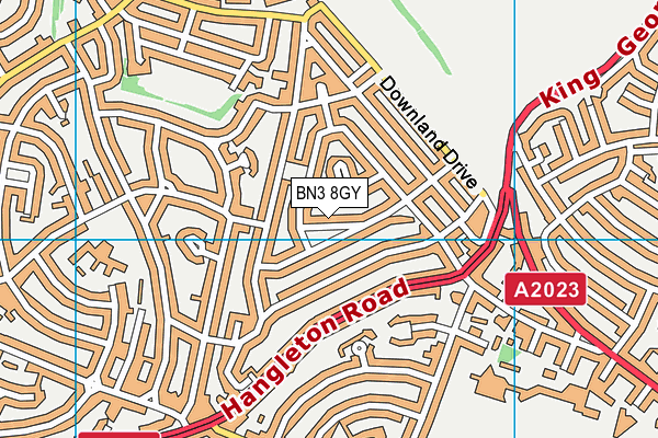 BN3 8GY map - OS VectorMap District (Ordnance Survey)