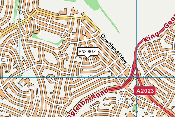 BN3 8GZ map - OS VectorMap District (Ordnance Survey)