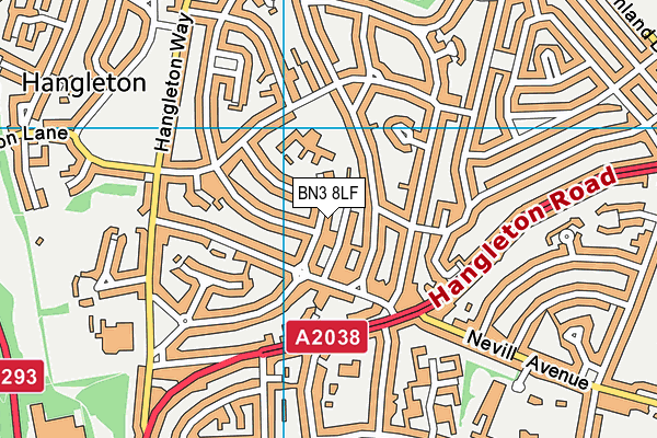 Hangleton Primary School map (BN3 8LF) - OS VectorMap District (Ordnance Survey)