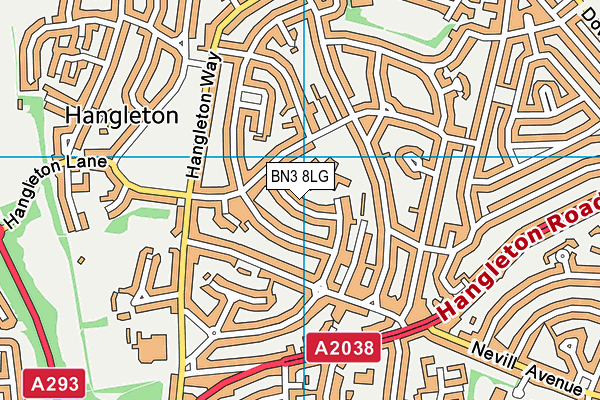 BN3 8LG map - OS VectorMap District (Ordnance Survey)