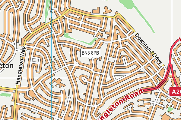 BN3 8PB map - OS VectorMap District (Ordnance Survey)