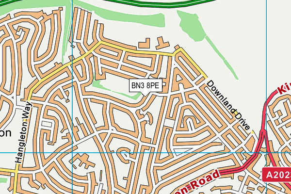 BN3 8PE map - OS VectorMap District (Ordnance Survey)