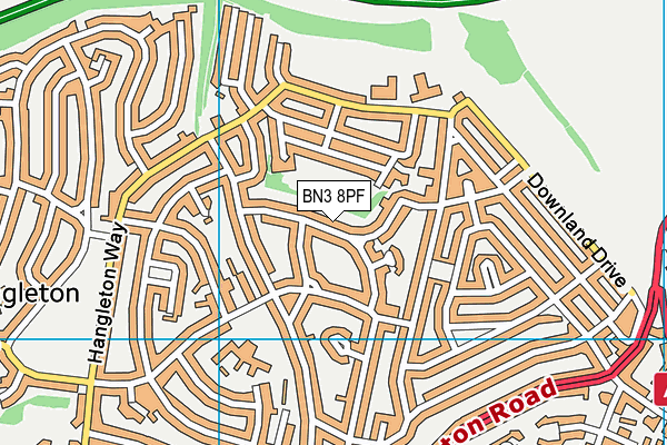 BN3 8PF map - OS VectorMap District (Ordnance Survey)