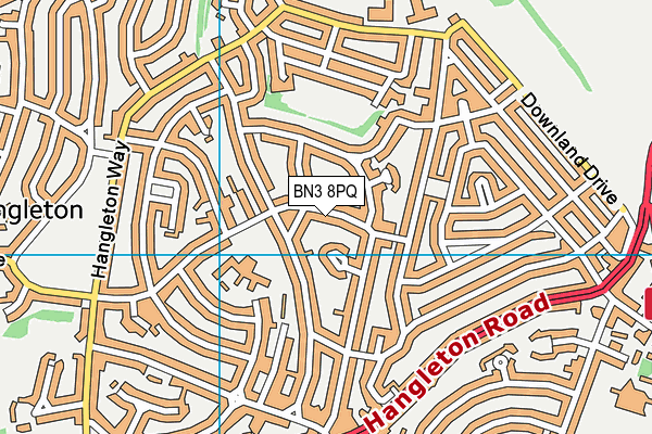 BN3 8PQ map - OS VectorMap District (Ordnance Survey)