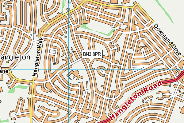 BN3 8PR map - OS VectorMap District (Ordnance Survey)