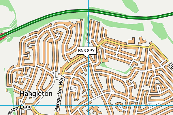 BN3 8PY map - OS VectorMap District (Ordnance Survey)