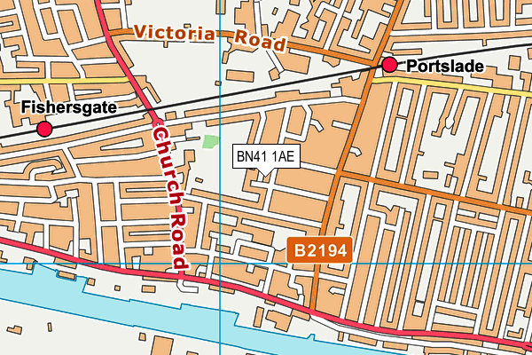 BN41 1AE map - OS VectorMap District (Ordnance Survey)