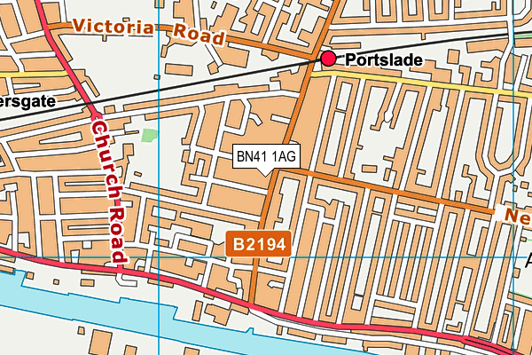BN41 1AG map - OS VectorMap District (Ordnance Survey)