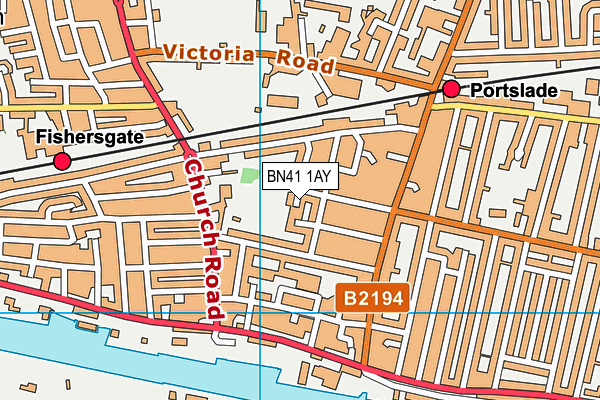 BN41 1AY map - OS VectorMap District (Ordnance Survey)