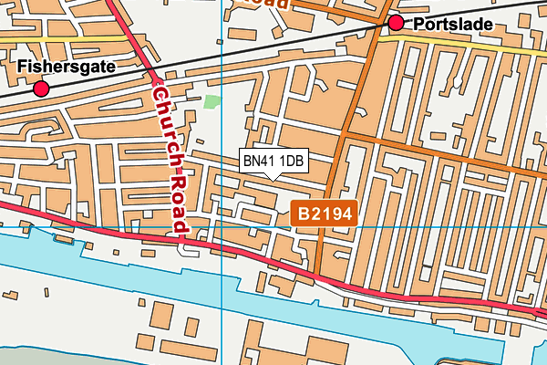 BN41 1DB map - OS VectorMap District (Ordnance Survey)