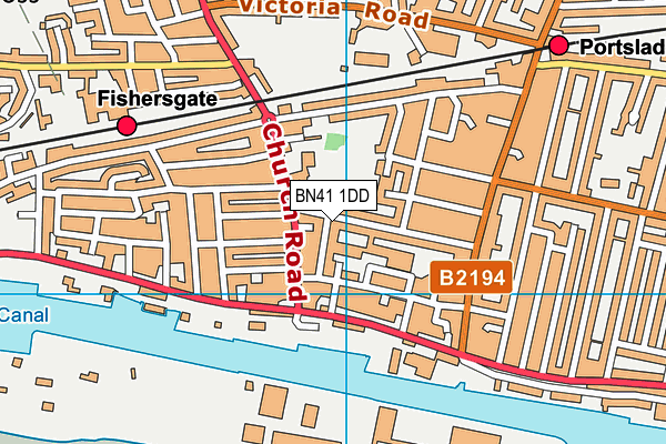 BN41 1DD map - OS VectorMap District (Ordnance Survey)