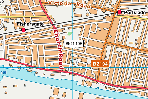 BN41 1DE map - OS VectorMap District (Ordnance Survey)