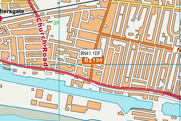 BN41 1DF map - OS VectorMap District (Ordnance Survey)