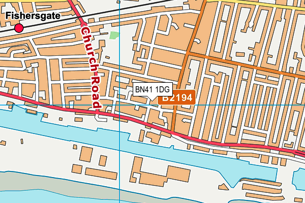 BN41 1DG map - OS VectorMap District (Ordnance Survey)