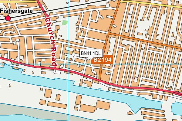 BN41 1DL map - OS VectorMap District (Ordnance Survey)
