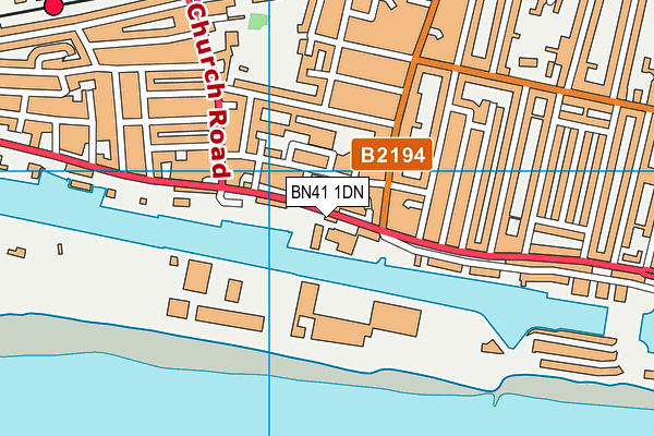 BN41 1DN map - OS VectorMap District (Ordnance Survey)