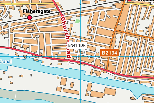 BN41 1DR map - OS VectorMap District (Ordnance Survey)