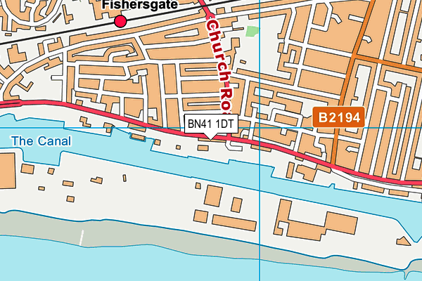 BN41 1DT map - OS VectorMap District (Ordnance Survey)