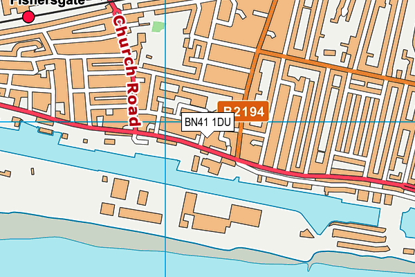 BN41 1DU map - OS VectorMap District (Ordnance Survey)