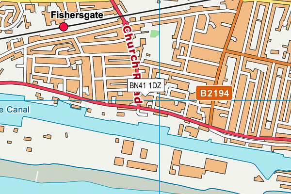 BN41 1DZ map - OS VectorMap District (Ordnance Survey)