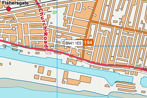 BN41 1ES map - OS VectorMap District (Ordnance Survey)
