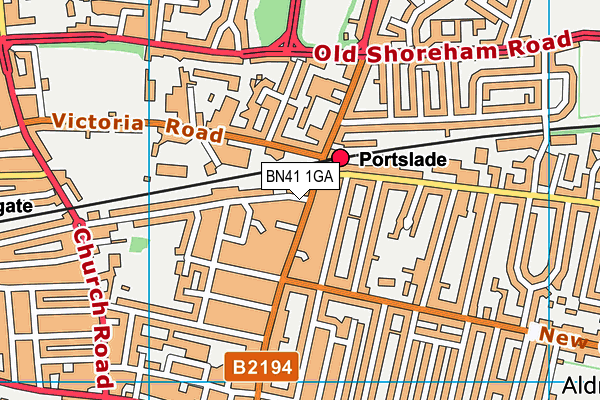 BN41 1GA map - OS VectorMap District (Ordnance Survey)