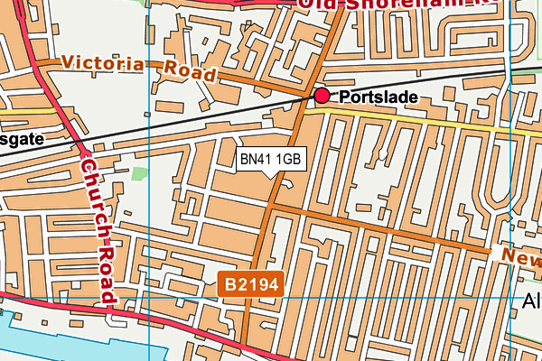BN41 1GB map - OS VectorMap District (Ordnance Survey)