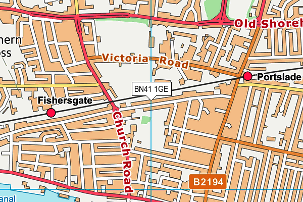 BN41 1GE map - OS VectorMap District (Ordnance Survey)