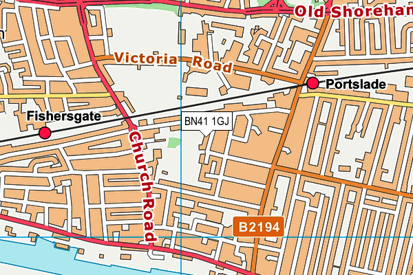BN41 1GJ map - OS VectorMap District (Ordnance Survey)