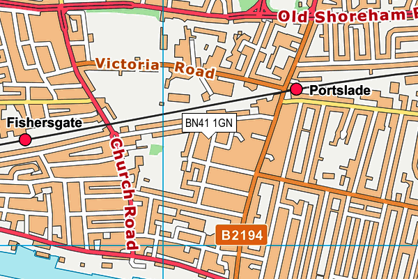 BN41 1GN map - OS VectorMap District (Ordnance Survey)
