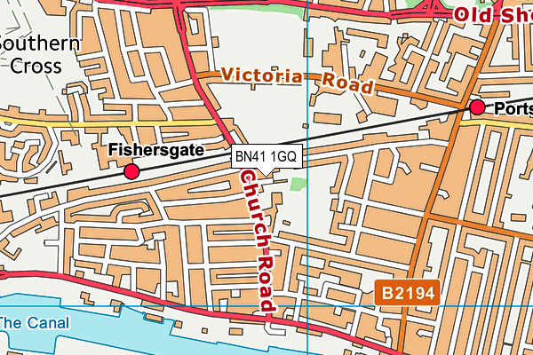 BN41 1GQ map - OS VectorMap District (Ordnance Survey)