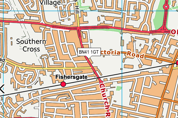 BN41 1GT map - OS VectorMap District (Ordnance Survey)