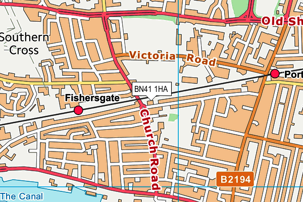 BN41 1HA map - OS VectorMap District (Ordnance Survey)