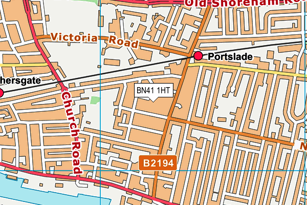 BN41 1HT map - OS VectorMap District (Ordnance Survey)