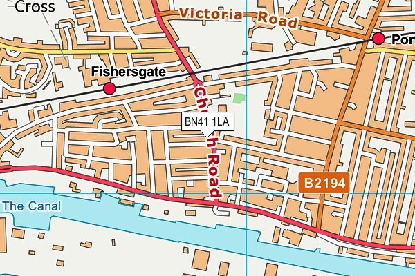BN41 1LA map - OS VectorMap District (Ordnance Survey)