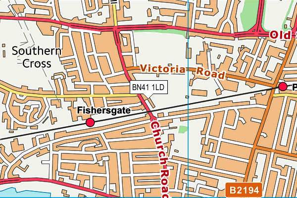 BN41 1LD map - OS VectorMap District (Ordnance Survey)