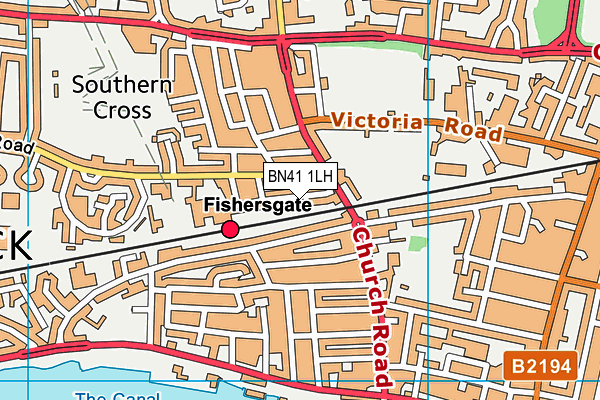 BN41 1LH map - OS VectorMap District (Ordnance Survey)