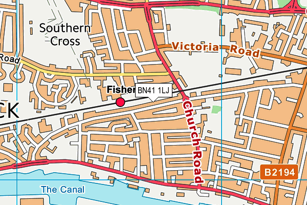 BN41 1LJ map - OS VectorMap District (Ordnance Survey)