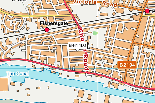 BN41 1LQ map - OS VectorMap District (Ordnance Survey)