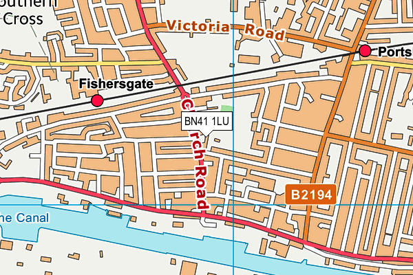 BN41 1LU map - OS VectorMap District (Ordnance Survey)
