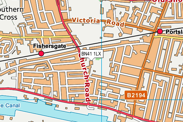 BN41 1LX map - OS VectorMap District (Ordnance Survey)