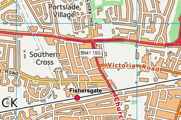 BN41 1SG map - OS VectorMap District (Ordnance Survey)