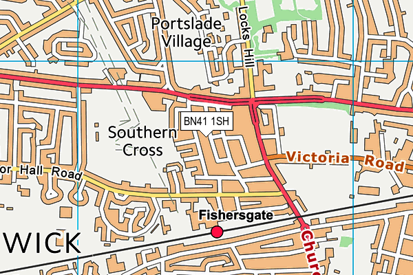 BN41 1SH map - OS VectorMap District (Ordnance Survey)