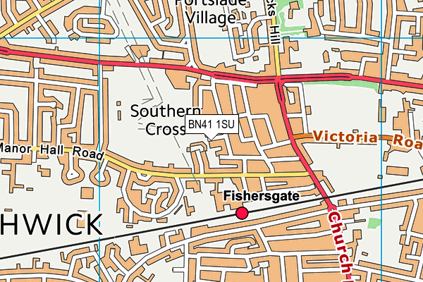 BN41 1SU map - OS VectorMap District (Ordnance Survey)