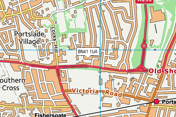 BN41 1UA map - OS VectorMap District (Ordnance Survey)