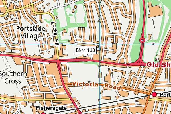 BN41 1UB map - OS VectorMap District (Ordnance Survey)