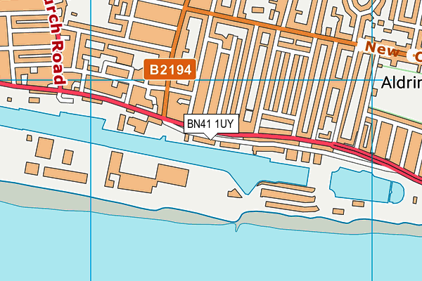 BN41 1UY map - OS VectorMap District (Ordnance Survey)