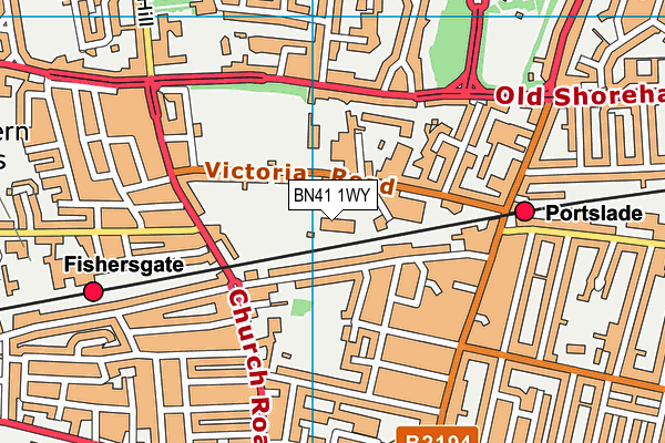 BN41 1WY map - OS VectorMap District (Ordnance Survey)